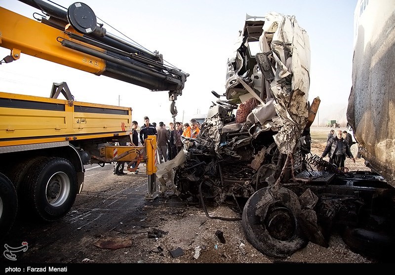 Four trucks collide in western Iran - IN PHOTOS