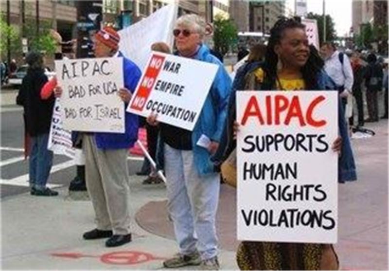 تظاهرات در واشنگتن همزمان با نشست لابی صهیونیسم/ اوباما به دموکراسی احترام بگزارد