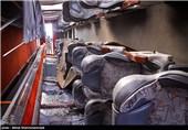 18 مجروح در واژگونی اتوبوس-اتوبان تهران قم