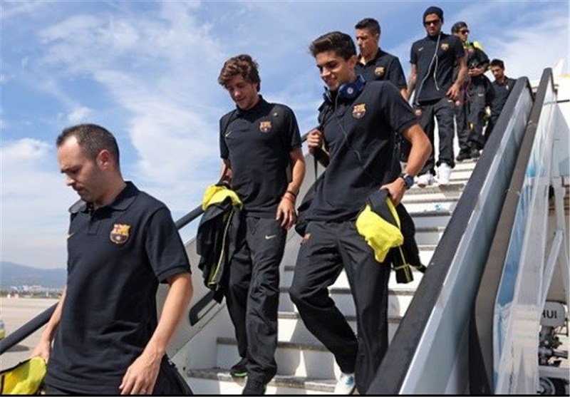 تمرینات پیش‌فصل بارسلونا در انگلیس + تصاویر