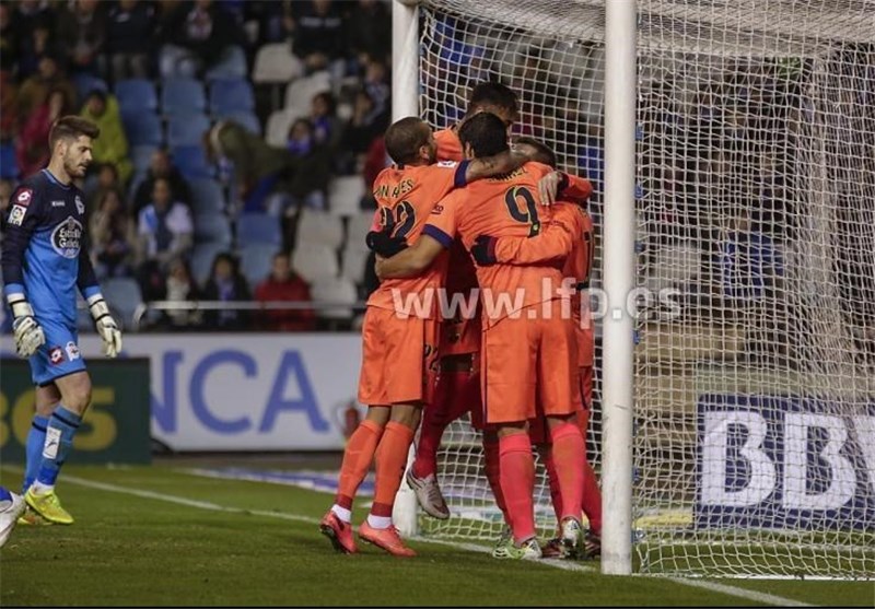 بارسلونا با هت‌‌تریک مسی،دست پر از خانه دپورتیوو لاکرونیا خارج شد