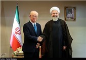 دیدار یوکیا آمانو مدیرکل آژانس بین‌المللی انرژی اتمی با حجت‌الاسلام حسن روحانی رئیس جمهور 