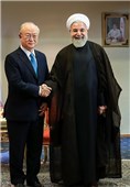 دیدار یوکیا آمانو مدیرکل آژانس بین‌المللی انرژی اتمی با حجت‌الاسلام حسن روحانی رئیس جمهور 