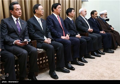 دیدار شی جین پینگ رئیس جمهور چین و هیئت همراه با مقام معظم رهبری