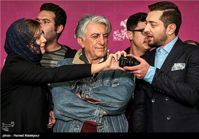 بهرام رادان، رضا کیانیان و سحر دولتشاهی بازیگران فیلم سینمایی بارکد در ششمین روز سی و چهارمین جشنواره فیلم فجر - برج میلاد