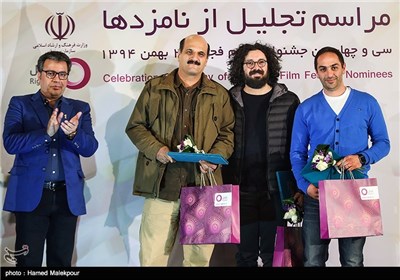 تقدیر از پیمان شادمان‌فر فیلمبردار فیلم خشم و هیاهو، هومن بهمنش فیلمبرداری فیلم اژدها وارد می‌شود و مجید خضوعی ابیانه فیلمبردار فیلم دختر نامزدهای دریافت سیمرغ بلورین بهترین فیلمبرداری سی‌وچهارمین جشنواره فیلم فجر