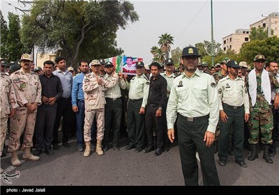 تشییع پیکر امید طاهری کندر شهید نیروی انتظامی - بندرعباس