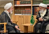 دیدار رئیس دفتر رهبر معظم انقلاب در قم با آیتالله کریمی جهرمی