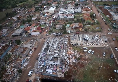 6 کشته و صدها زخمی در پی وقوع گردباد قدرتمند در جنوب برزیل