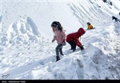بارش برف در ارتفاعات تاریکدره همدان