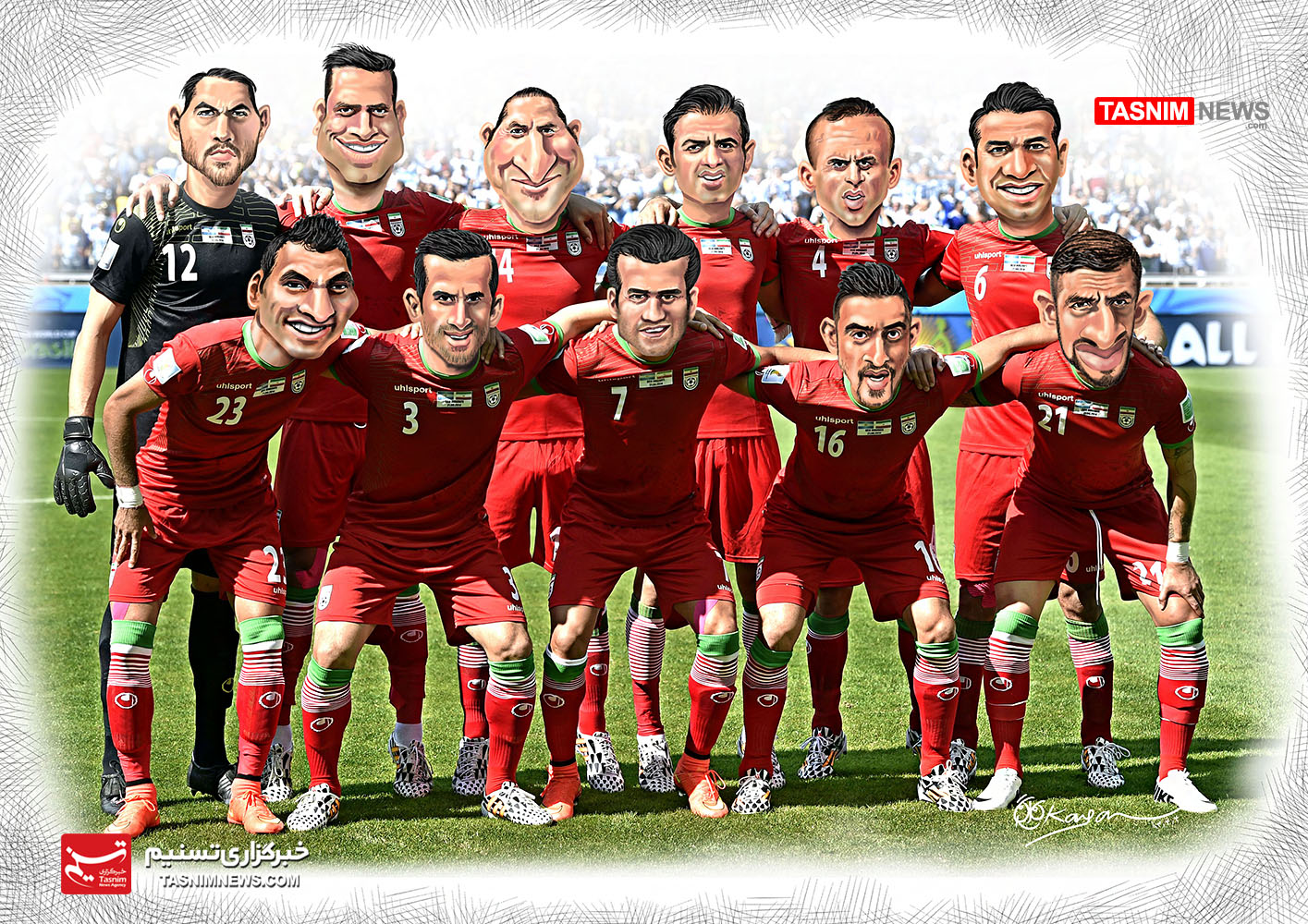 کاریکاتور/ تیم ملی فوتبال جمهوری اسلامی ایران، جام جهانی 2014 ...برای بزرگ نمایی روی تصویر کلیک کنید