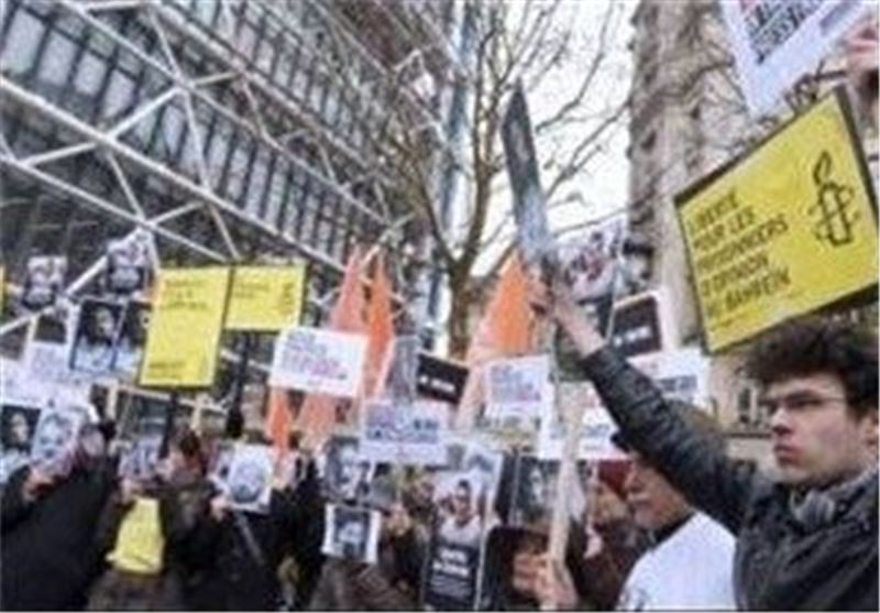 تظاهرات ضد بحرینی در پاریس