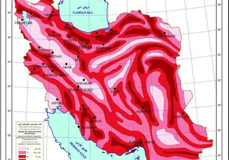 کانون های زلزله در ایران