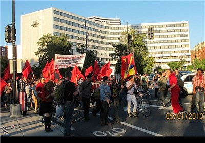 حمله پلیس آمریکا به تظاهرکنندگان روز کارگر