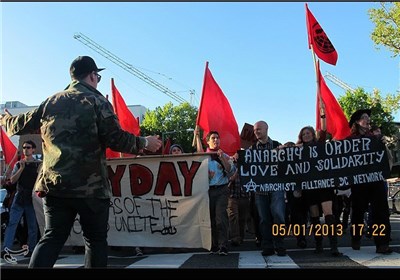 حمله پلیس آمریکا به تظاهرکنندگان روز کارگر