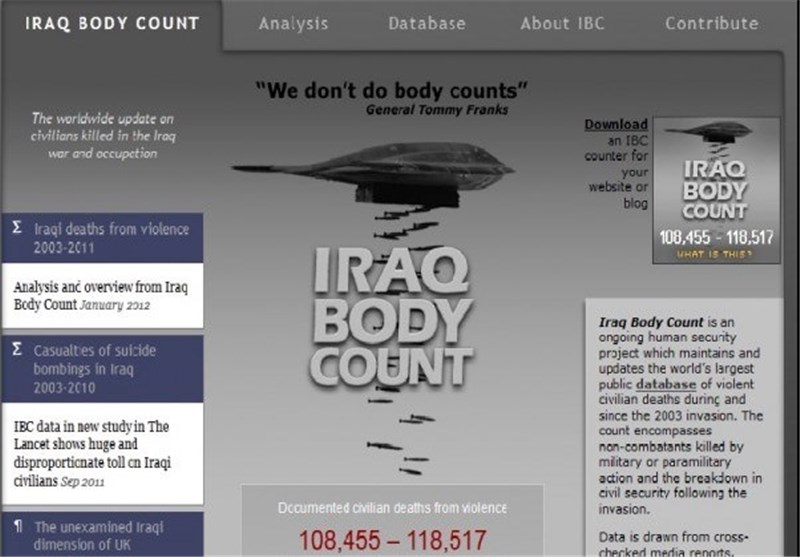 ارائه دقیق‌ترین آمار کشتار در عراق توسط غربی‌ها/دقیق‌ترین شیوه copy paste ‌و نظاره توسط ایرانی‌‌ها