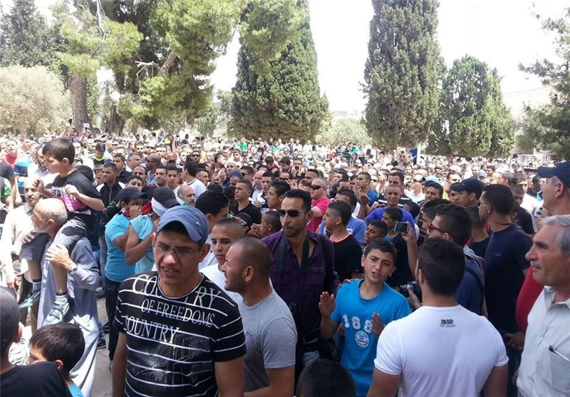 تظاهرات در مسجد الاقصی علیه یورش‌های مکرر شهرک‌نشینان صهیونیست