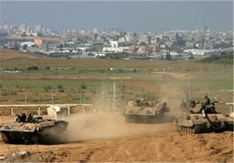 استقرار تانک‌های ارتش اسرائیل برای بمباران غزه