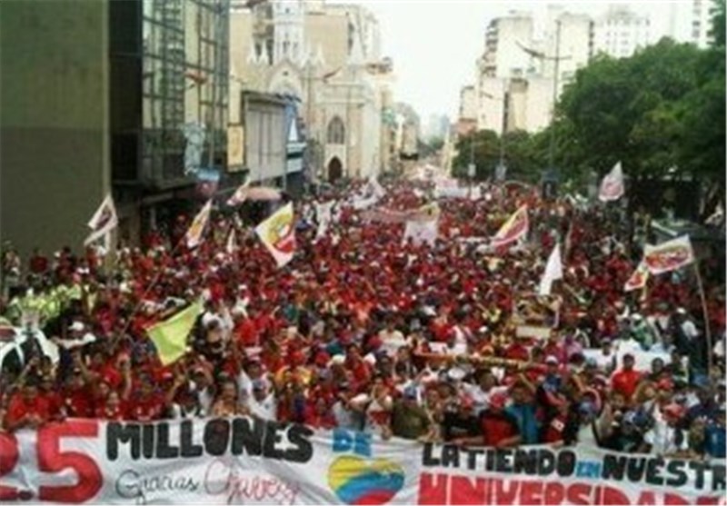 هوادارن دولت ونزوئلا راهپیمایی کردند