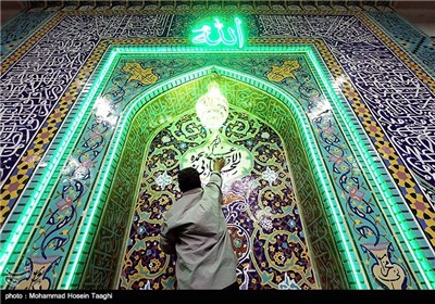 غبار روبی مسجد جامع رضوی