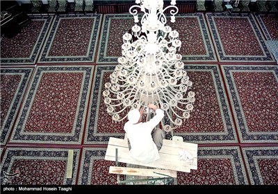 غبار روبی مسجد جامع رضوی