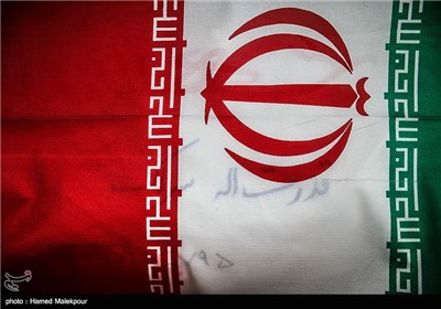 پیکر تازه تفحص شده شهید قدرت الله سرلک در حسینیه معراج شهدای تهران