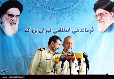 نشست خبری فرمانده ناجا در حاشیه بازدید و نظارت ستادی از فرماندهی انتظامی تهران