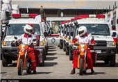 رژه خودرویی سازمان‌های امداد و نجات در اردبیل برگزار شد