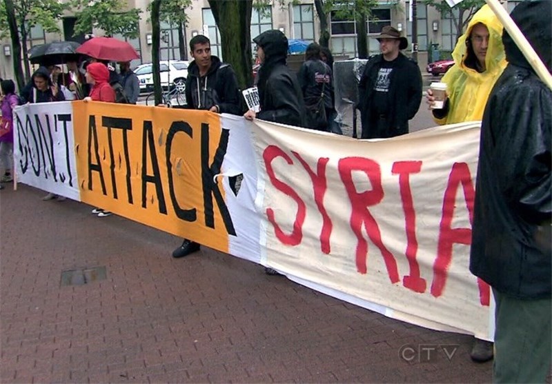 Protesters Rally at US Consulate in Toronto over Proposed Strikes against Syria