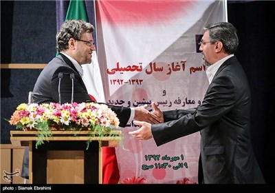 یاقر لاریجانی و علی جعفریان در مراسم تودیع و معارفه رئیس دانشگاه علوم پزشکی تهران