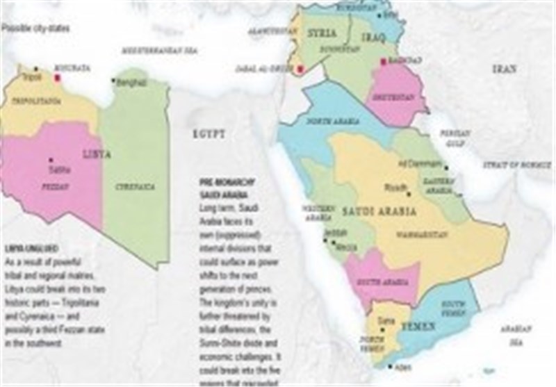 «نیویورک تایمز» الامریکیة تکشف عن مخطط لتقسیم 5 دول عربیة لـ 14 دولة