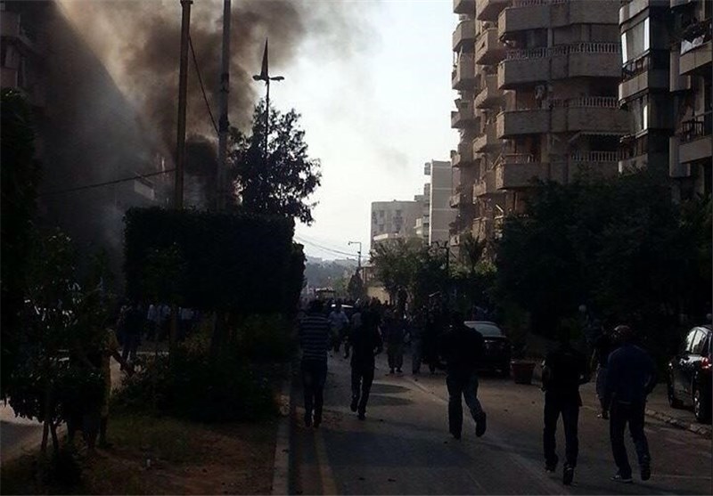 حضور دادستان کل دادگاه نظامی لبنان در محل انفجار درمقابل سفارت ایران