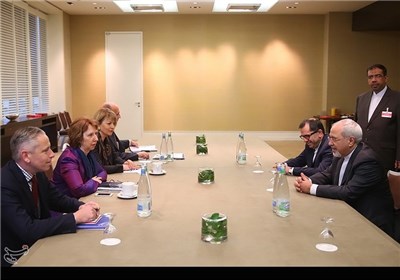 دیدار محمدجواد ظریف وزیر امور خارجه با کاترین اشتون مسئول سیاست خارجی اتحادیه اروپا