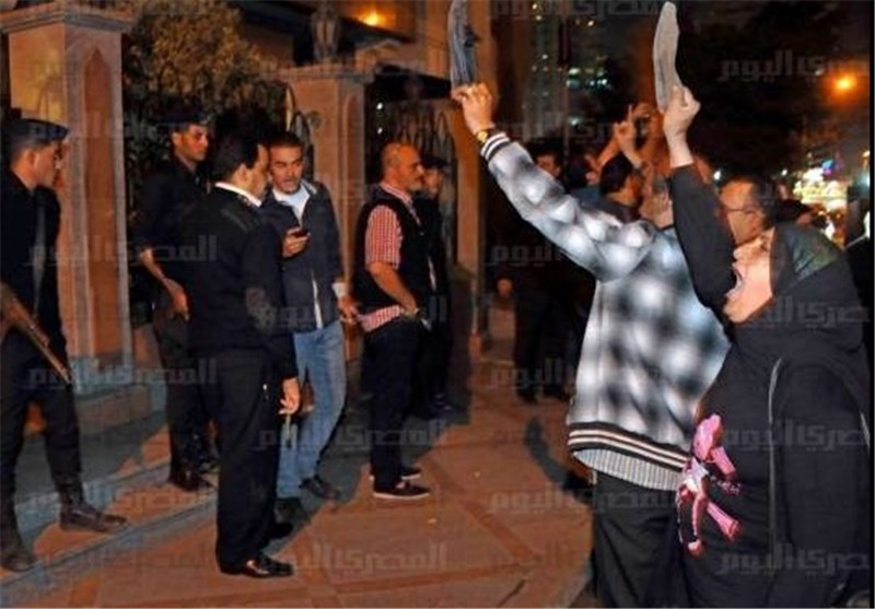 Protests Outside Qatari Embassy in Cairo