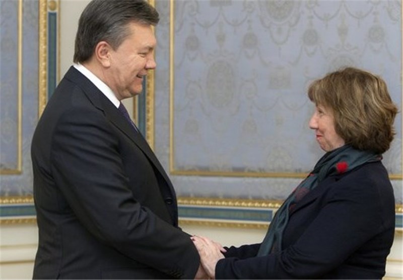 دیدار کاترین اشتون با رئیس جمهور اوکراین