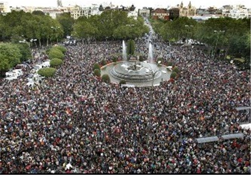 تظاهرات شهروندان اسپانیا علیه قانون حمایت از امنیت شهروندان