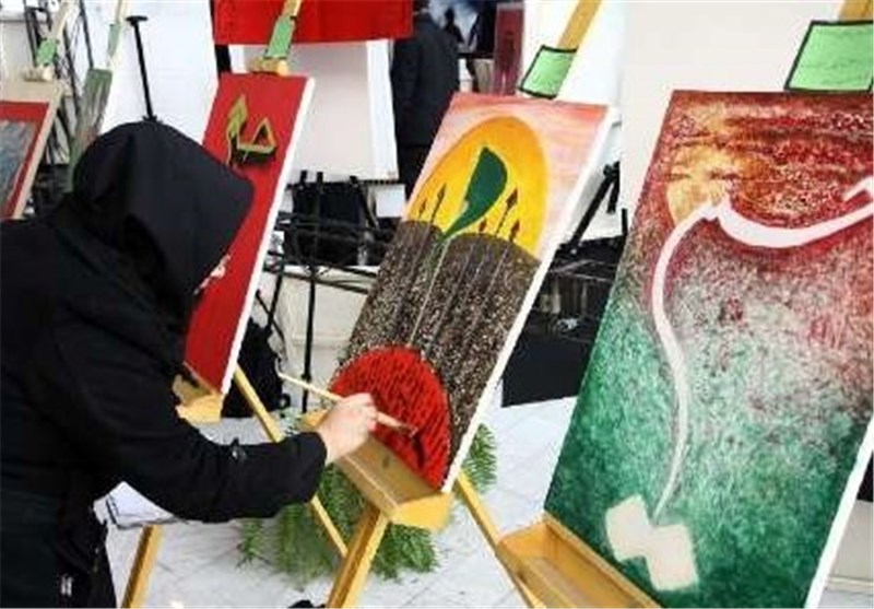 کارگاه آموزشی نقاشی عاشورا در نگارخانه‌ شاهرخی‌ کرمان برگزار شد