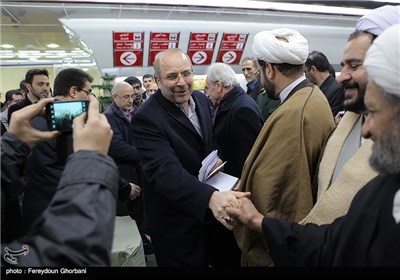 محمدباقر قالیباف شهردار تهران هنگام ورود به مراسم افتتاح زیرگذر عابر پیاده چهارراه ولیعصر(عج)