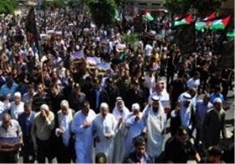 تظاهرات فلسطینیان در شمال نوار غزه در حمایت از مقاومت