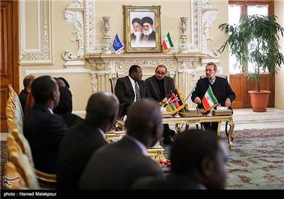 دیدار اکوا ایتورو رئیس مجلس سنای کنیا با علی لاریجانی رئیس مجلس شورای اسلامی