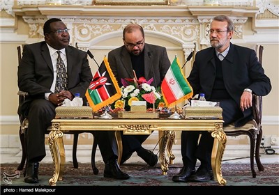 دیدار اکوا ایتورو رئیس مجلس سنای کنیا با علی لاریجانی رئیس مجلس شورای اسلامی