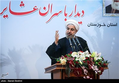 سخنرانی حجت الاسلام حسن روحانی رئیس جمهور در دیدار با سران عشایر و قبایل عرب استان خوزستان