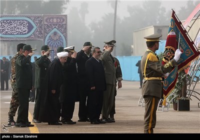 صبحگاه مشترک نظامیان خوزستان با حضور رئیس جمهور
