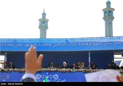 سخنرانی رئیس جمهور در جمع مردم خرمشهر