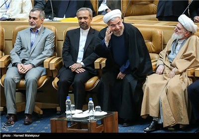 حجت الاسلام حسن روحانی رئیس جمهور در مراسم افتتاحیه بیست و هفتمین کنفرانس بین المللی وحدت اسلامی