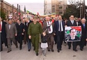 تظاهرات مردم حلب در حمایت از هیئت گفتگو کننده دولت سوریه در ژنو2