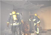 آتش سوزی در فروشگاه فرهنگی قزوین