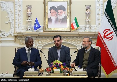 دیدار کوفی عنان با علی لاریجانی رئیس مجلس شورای اسلامی
