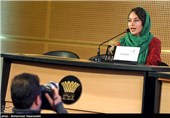 ترلان پروانه بازیگر در نشست خبری فیلم سینمایی زندگی مشترک آقای محمودی و بانو