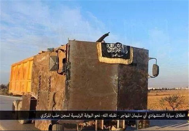 کامیون انباشته از مواد منفجره که در حمله به زندان حلب به کار گرفته شد + عکس